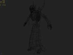 low poly 3d monster - remote the skeleton 3D Model