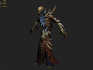 low poly 3d monster - remote the skeleton 3D Model