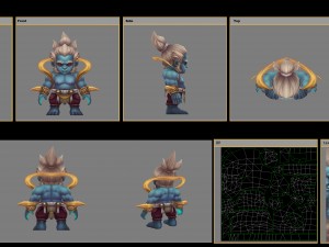 low poly 3d monster - growth king 02 Modèle 3D