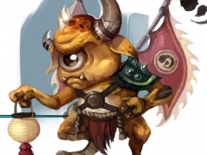 low poly 3d monster - battle demon 3D मॉडल