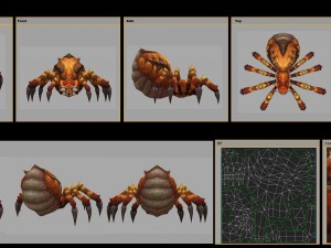 low poly 3d monster - spider 02 3D Model