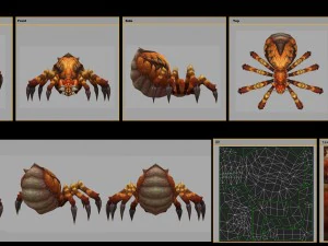 low poly 3d monster - spider 02 3D Model