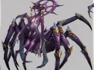 mostro 3d low poly - donna ragno Modello 3D