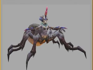 low poly 3d monster - spider maid 02 3D Model