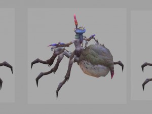 low poly 3d monster - spider maid 02 Model 3D