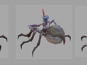 low poly 3d monster - spider maid 02 3D Model