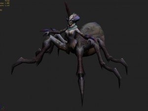 low poly 3d monster - spider maid 02 Model 3D