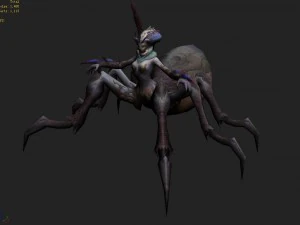 low poly 3d monster - spider maid 02 3D Model