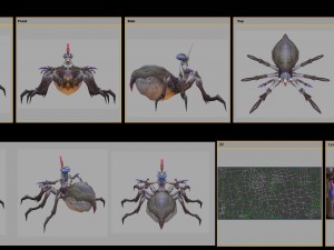 low poly 3d monster - spider maid 02 Model 3D