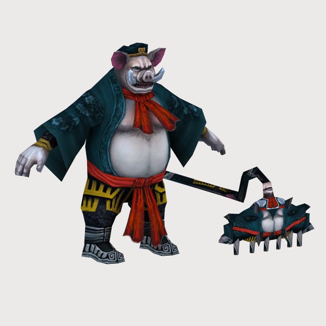 low poly 3d monster - pigs 03 3D 모델 .c4d .max .obj .3ds .fbx .stl .blend 