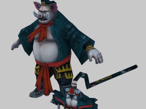 low poly 3d monster - pigs 03 3D 모델