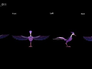 low poly 3d monster - purple phoenix 3D Модель