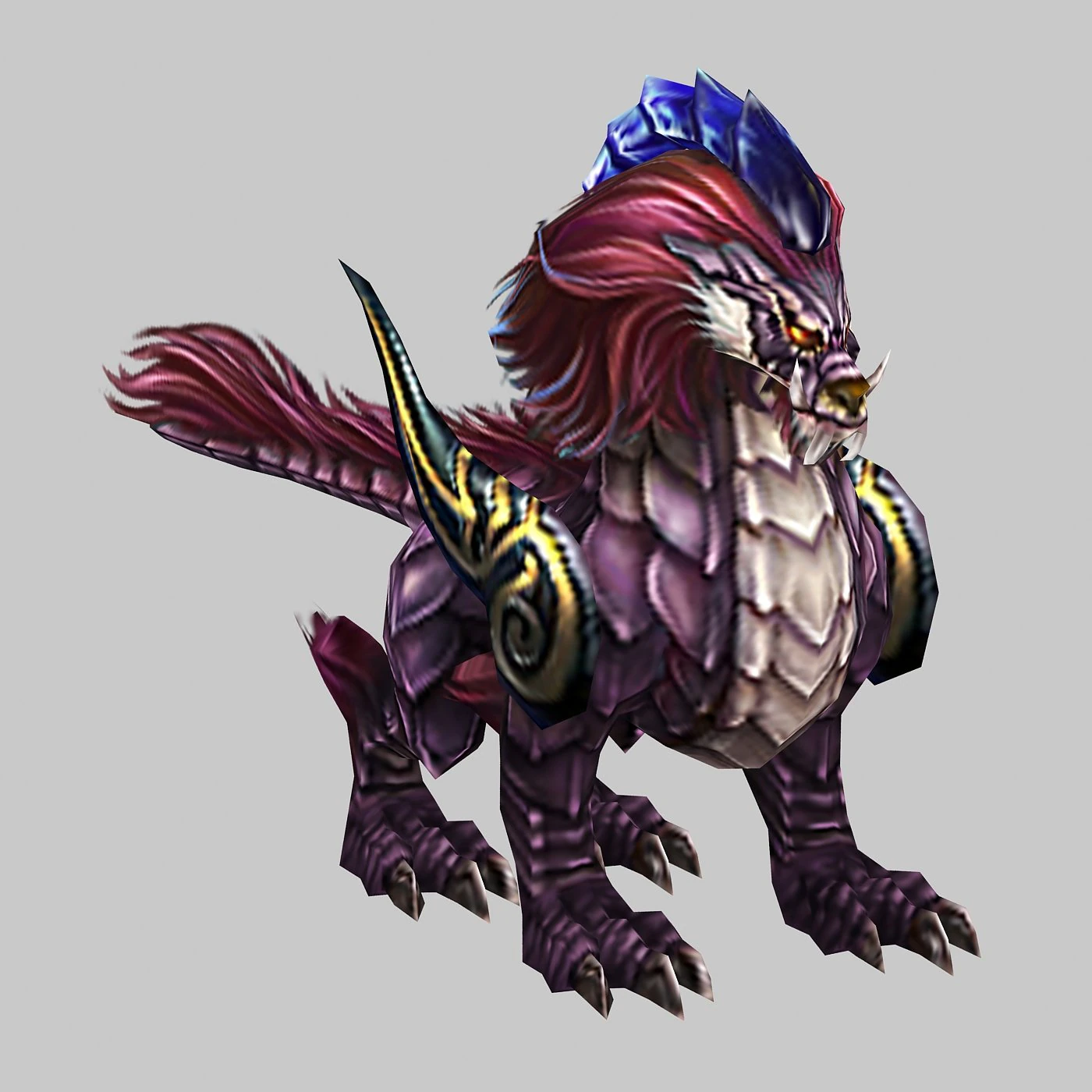 low poly 3d monster - purple brave troops 3D Model .c4d .max .obj .3ds .fbx .stl .blend 
