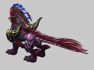 low poly 3d monster - purple brave troops Modello 3D