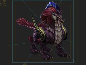 low poly 3d monster - purple brave troops 3D Model