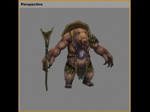 low poly 3d monster - brown drill 03 3Dモデル