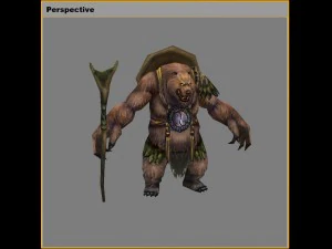 low poly 3d monster - brown drill 03 3D Model