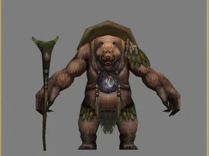 low poly 3d monster - brown drill 03 3D Model