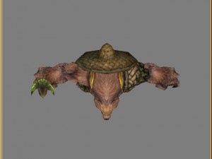 low poly 3d monster - brown drill 03 3Dモデル