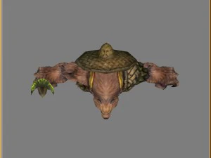low poly 3d monster - brown drill 03 3D Model
