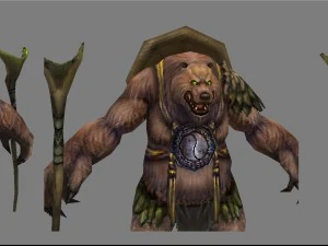 low poly 3d monster - brown drill 03 3D Model