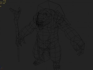 low poly 3d monster - brown drill 03 3Dモデル