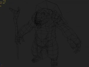 low poly 3d monster - brown drill 03 3D Model