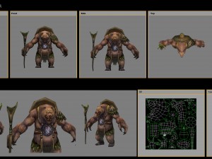 low poly 3d monster - brown drill 03 3Dモデル