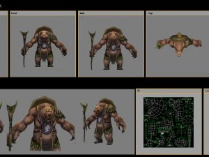 low poly 3d monster - brown drill 03 3D Model