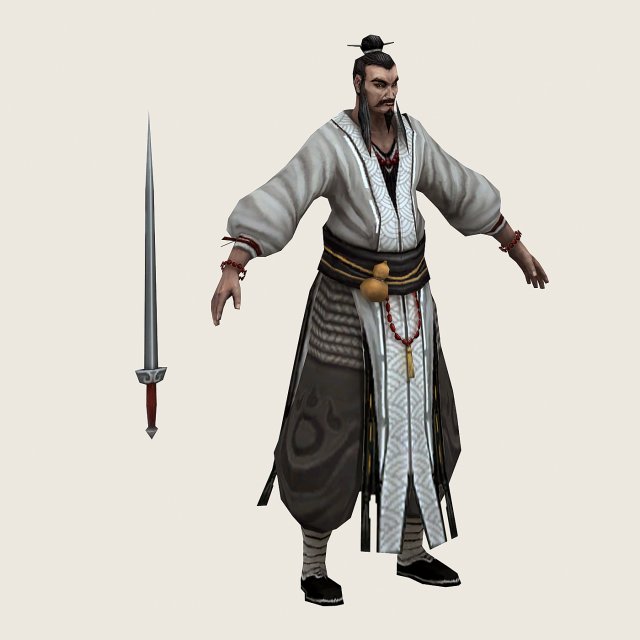 low poly 3d characters - white priest 3D Model .c4d .max .obj .3ds .fbx .stl .blend 
