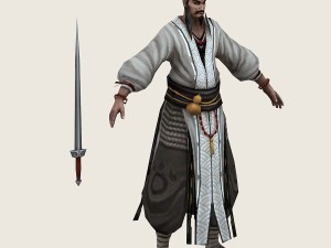 low poly 3d characters - white priest 3D Model