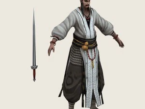 低ポリ 3D キャラクター - 白い司祭 3Dモデル