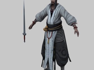 low poly 3d characters - white priest 3D Model