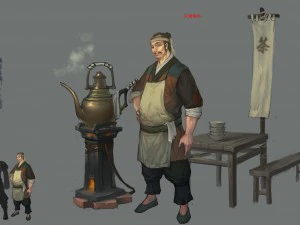 低聚 3D 人物-茶摊老板 3D 模型