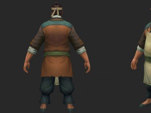 low poly 3d characters-tea booth owner Modelo 3D