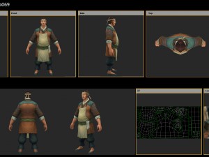 low poly 3d characters-tea booth owner Modelo 3D