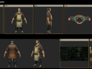 low poly 3d characters-tea booth owner 3D Model