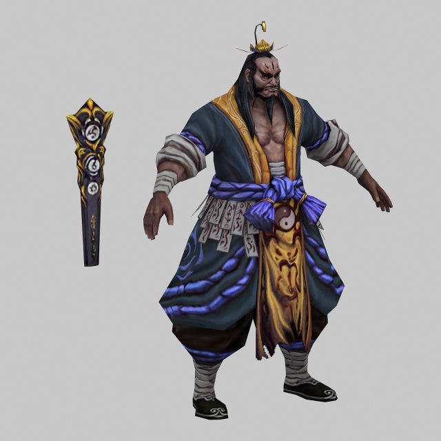 low poly 3d characters - taoist 06 Model 3D .c4d .max .obj .3ds .fbx .stl .blend 