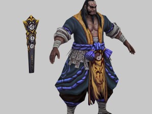 low poly 3d characters - taoist 06 Modello 3D