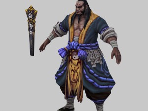 low poly 3d characters - taoist 06 Model 3D