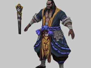 low poly 3d characters - taoist 06 3D Model
