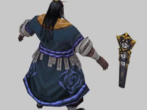 low poly 3d characters - taoist 06 3D Model