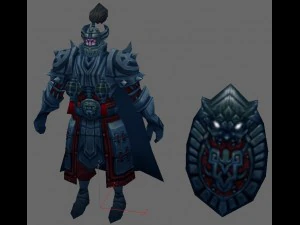 d&uuml;ş&uuml;k poli 3d karakterler-kalkan askerinin ruhu 3D Model