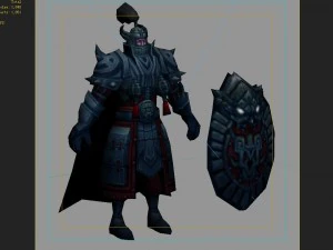 d&uuml;ş&uuml;k poli 3d karakterler-kalkan askerinin ruhu 3D Model