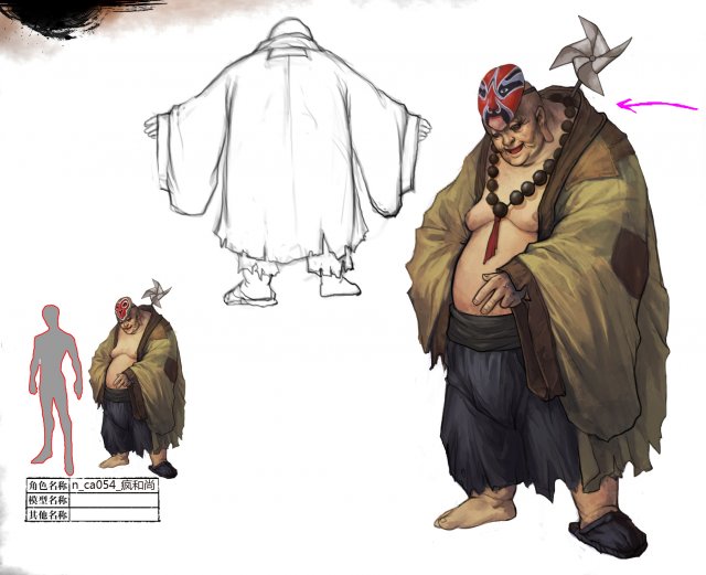 low poly 3d characters - crazy monk 3D Модель .c4d .max .obj .3ds .fbx .stl .blend 