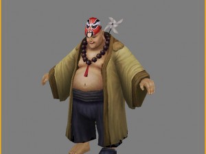 low poly 3d characters - crazy monk 3D Модель