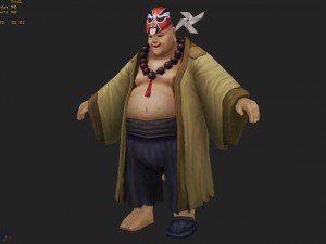 low poly 3d characters - crazy monk 3D Модель