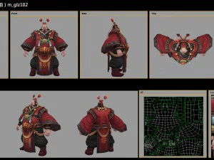 low poly 3d characters- gao taigong 06 3D Model
