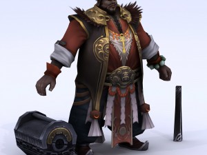 low poly 3d characters- housekeeper high only Modèle 3D