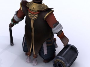 low poly 3d characters- housekeeper high only Modèle 3D